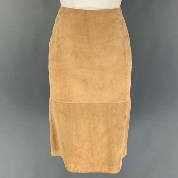 MICHAEL KORS Beige Suede Pencil Skirt - Picture 1 of 4